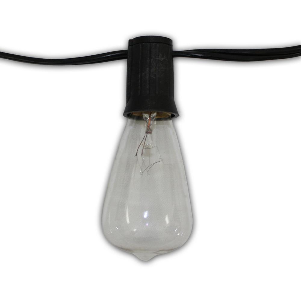 Plug In Rope And String Lights No Additional Features Outdoor Edison Vintage 24 Light 48 Ft String With Clear Antique Bulbs
