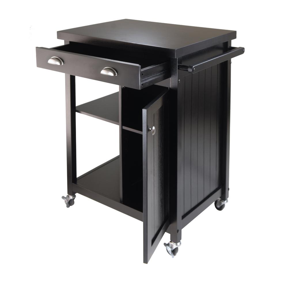 Winsome Wood Timber Black Kitchen Cart With Storage 20727 The Home Internet 301148234 Winsome Wood Timber Black Kitchen Cart With Storage
