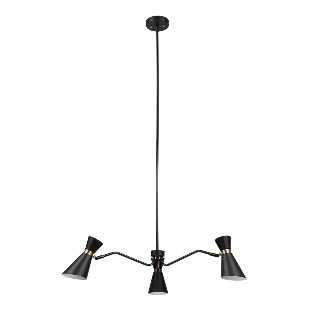 Globe Electric 7-Light Black Cluster Hanging Pendant with Woven Fabric ...