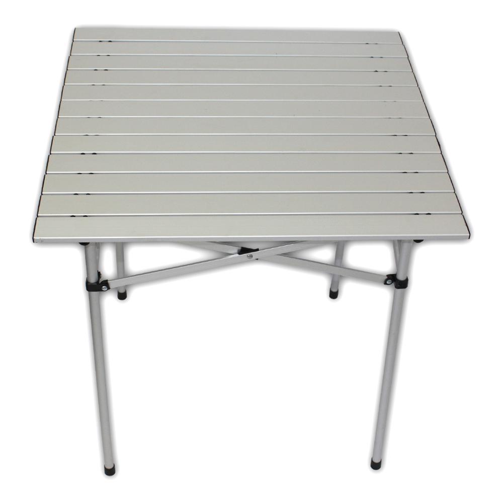 PLAYBERG Gray Aluminum Portable Picnic Folding Table with 2Benches
