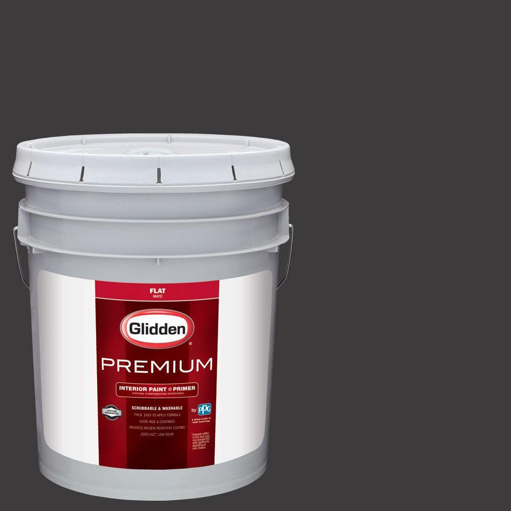 Glidden Premium 5 Gal Hdgcn65d Onyx Black Flat Interior Paint With Glidden Premium 5 Gal Hdgcn65d Onyx Black Flat Interior Paint With Primer