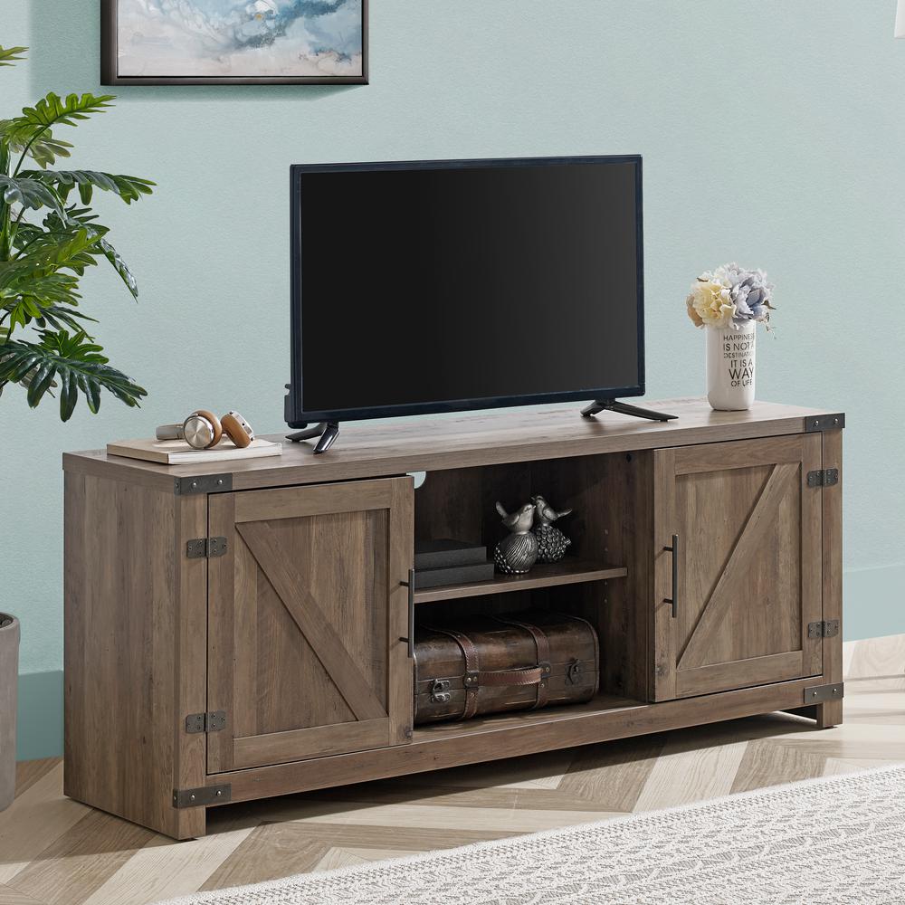 Unbranded 58 in. Walnut Autumn Driftwood TV Stand (Fits TVs up To 60 in