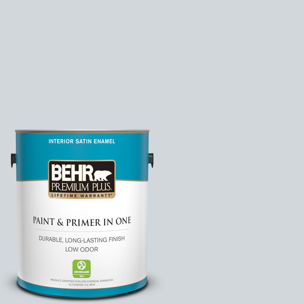 BEHR PREMIUM PLUS 1 gal. PPU2612 Solemn Silence Satin Enamel Low Odor Interior Paint and
