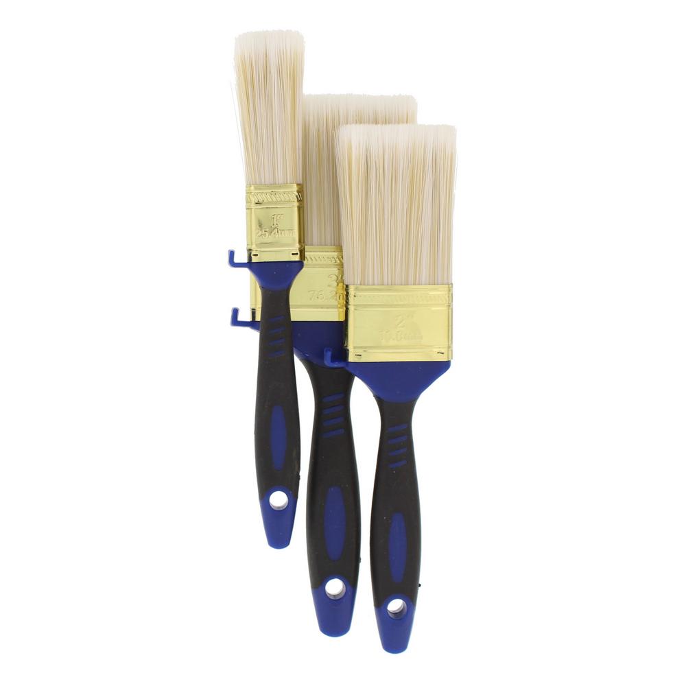 Helping Hand Paint Brush Set with Synthetic Bristles and Comfort Grip