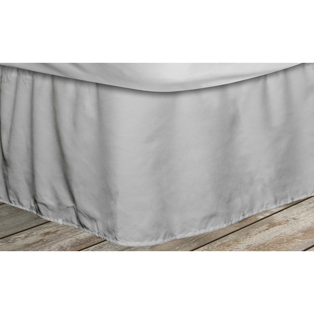 Quickfit Frita Grey Queen Pleated Bedskirt With Elastic Fastener Quickfit Frita Grey Queen Pleated Bedskirt With Elastic Fastener