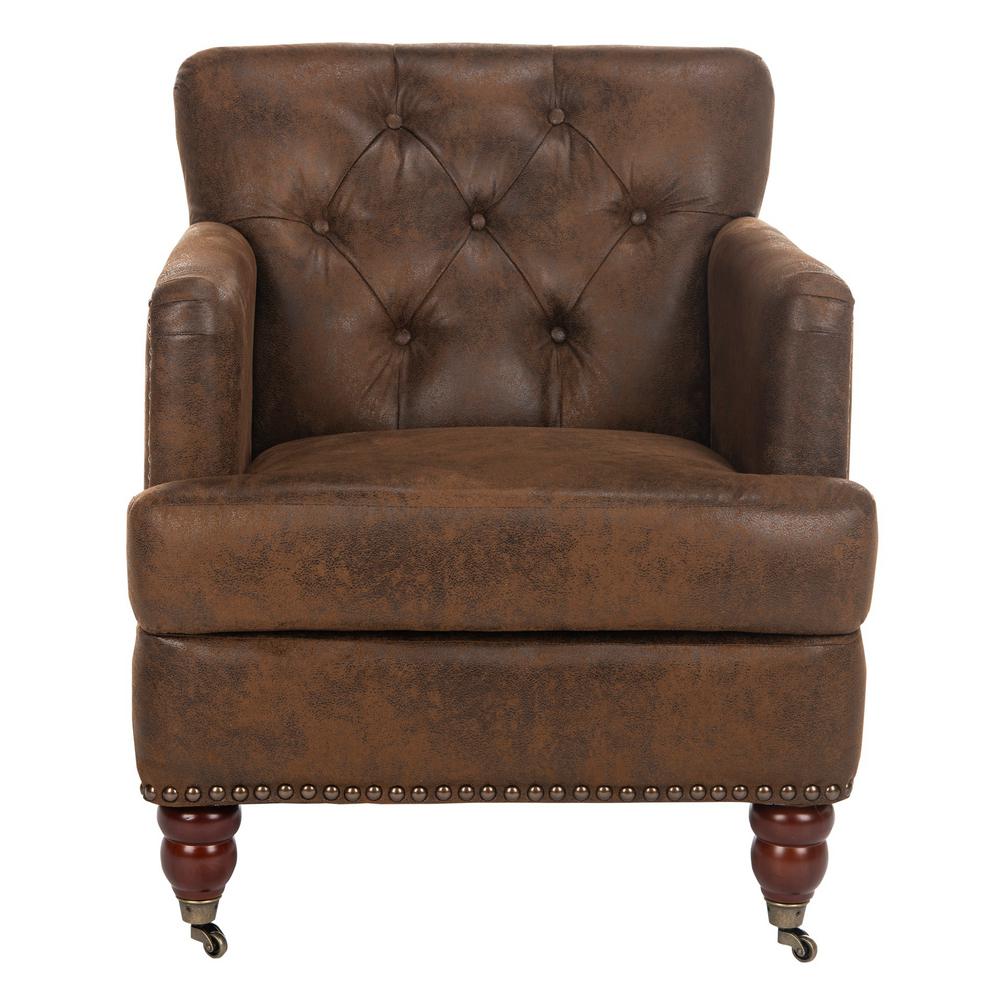 Colin Distressed Brown Leather Arm Chair