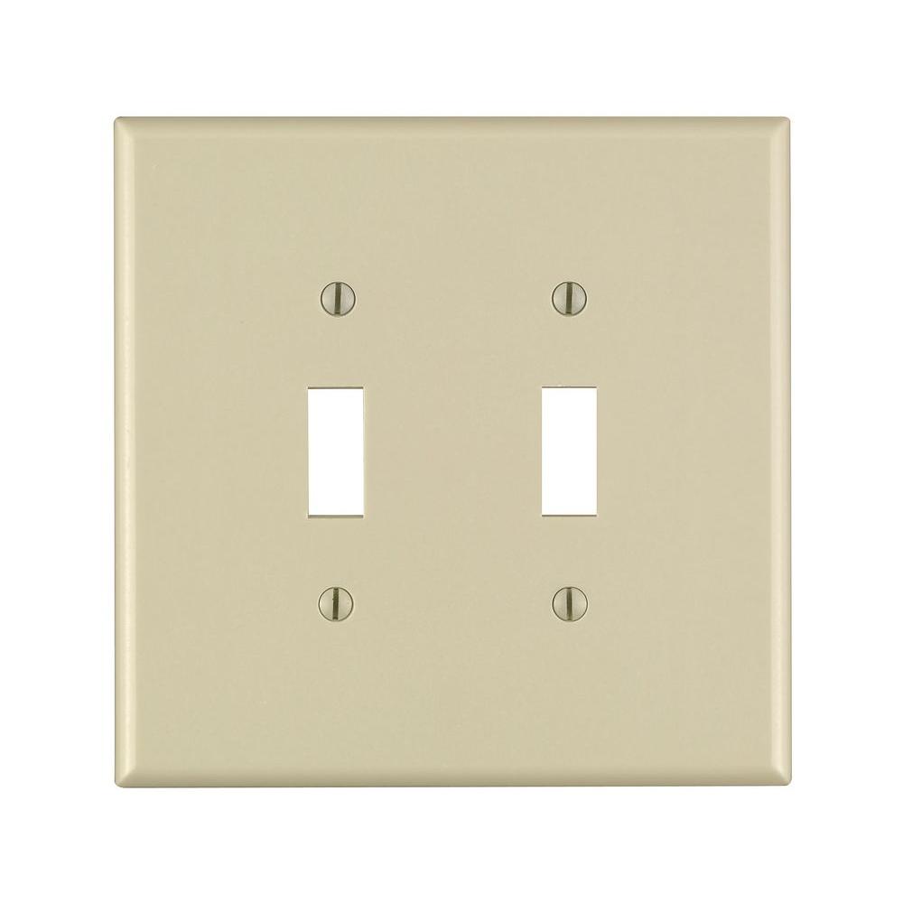 Leviton 2Gang Jumbo Toggle Wall Plate, IvoryR518610900I The Home