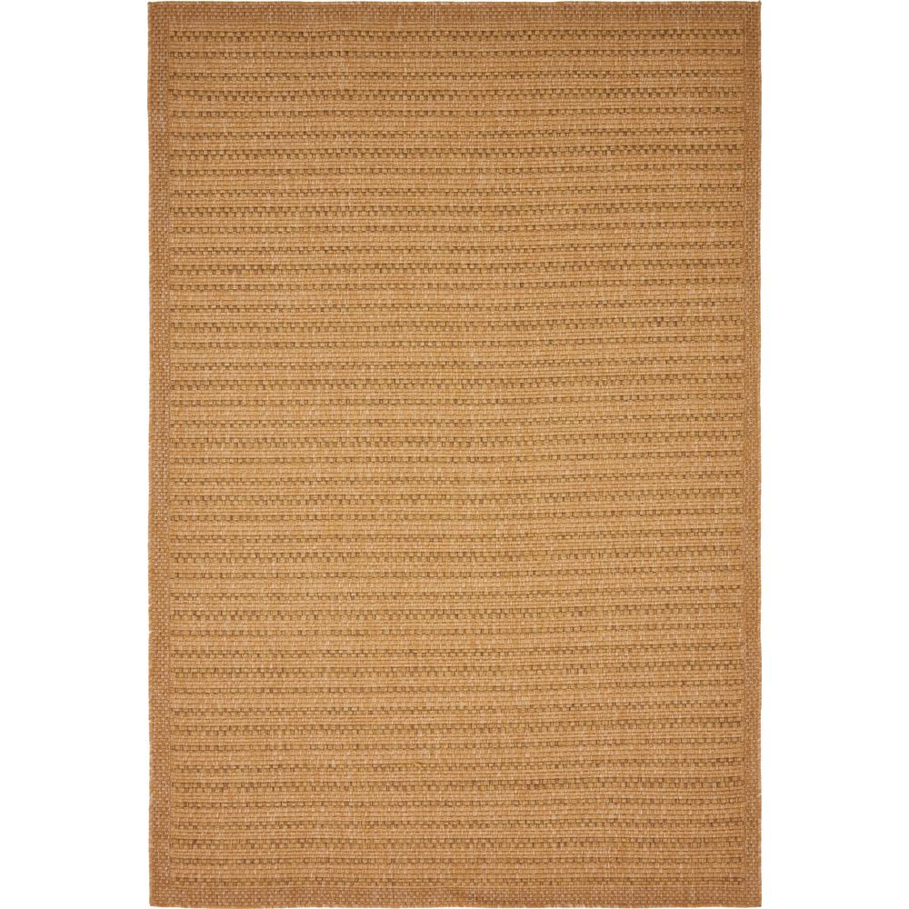 Unique Loom Outdoor Checkered Light Brown 6' 0 x 9' 0 Area Rug3135590