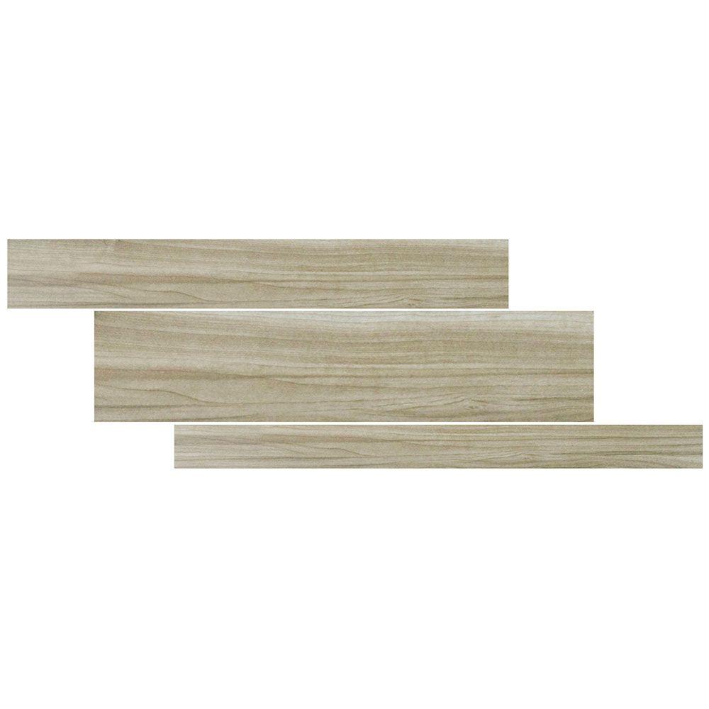 Multi Sized Wood Cream 8 In X 36 In Porcelain Floor And Wall