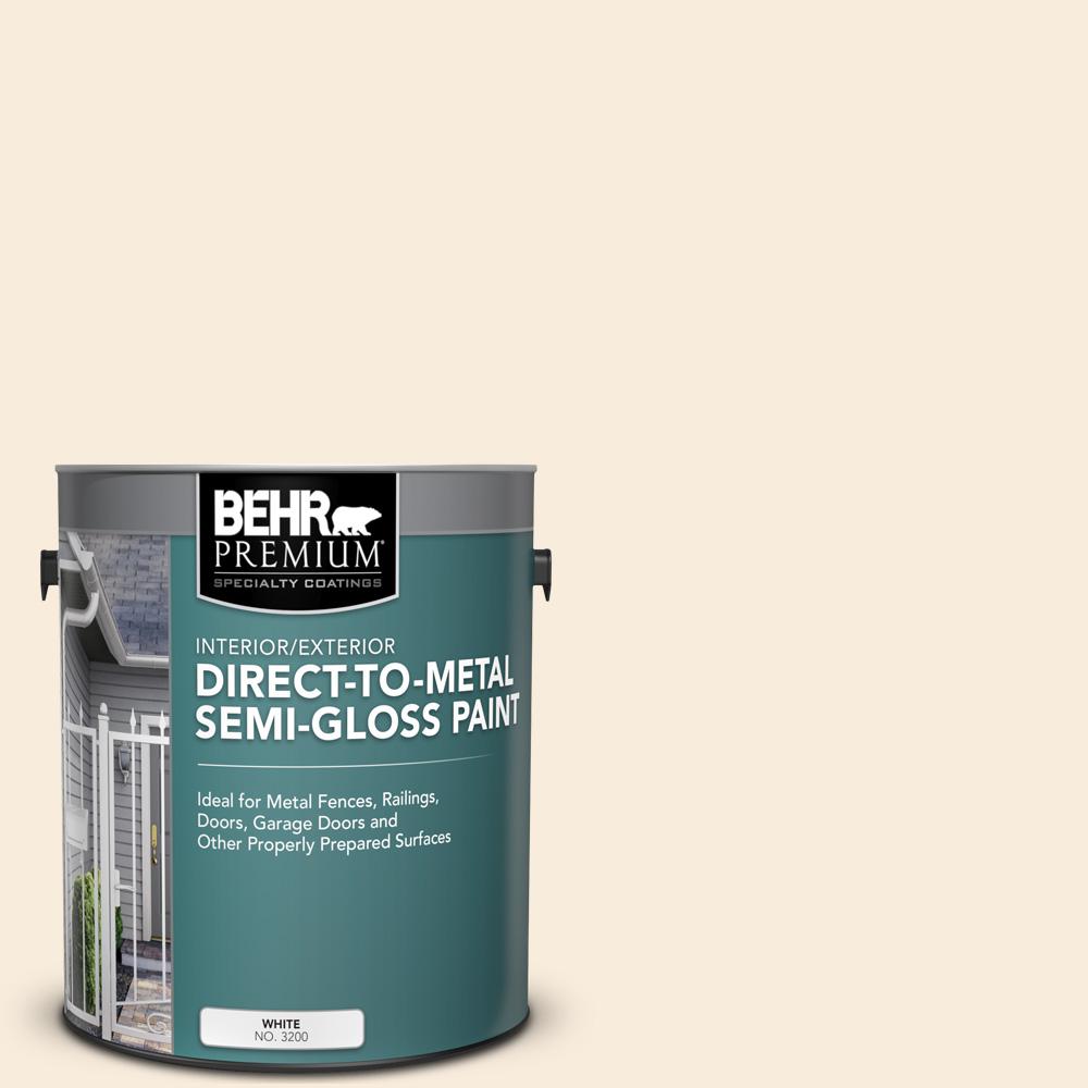 BEHR PREMIUM 1 gal. 70 Linen White SemiGloss Direct to Metal Interior/Exterior Paint320001