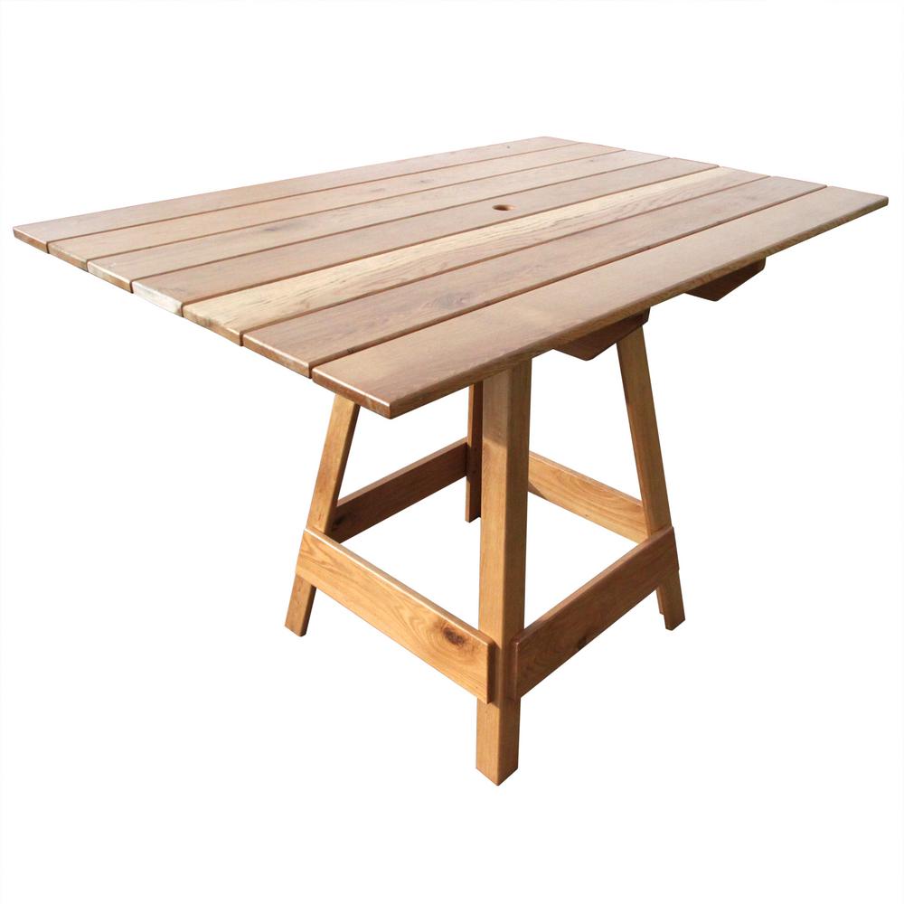 Bar Height Wood Patio Dining Tables The Home Depot 6 Person Picnic Patio Bar Top Table
