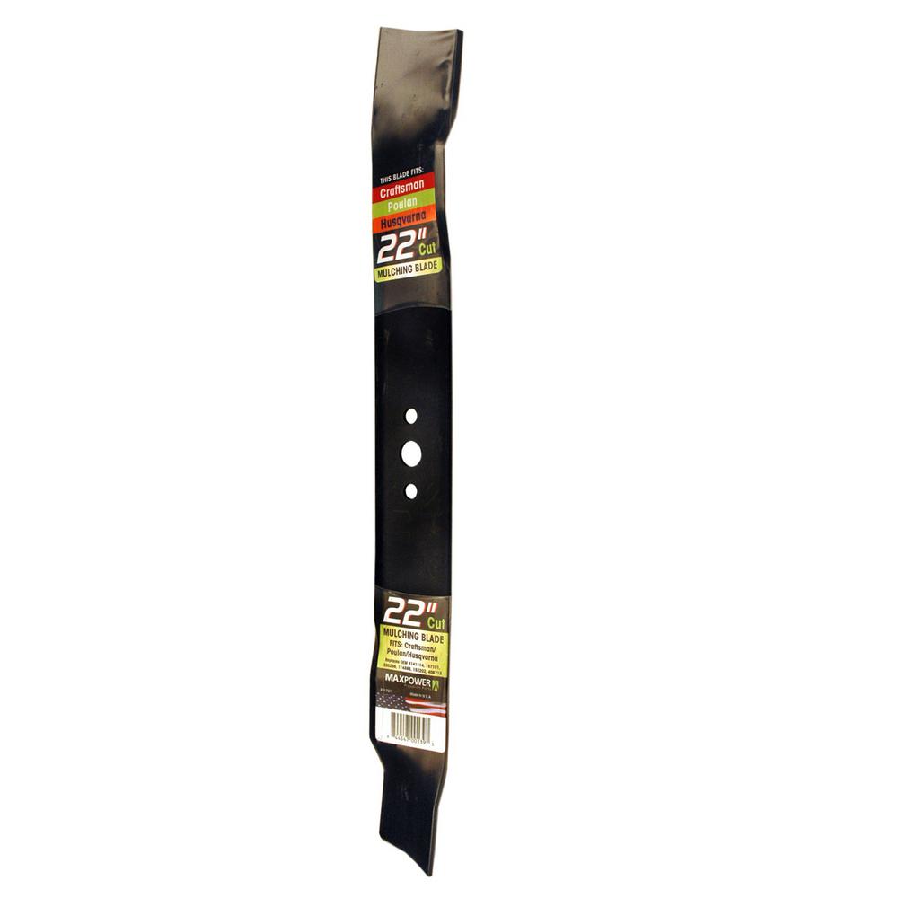 Maxpower Mulching Blade for 22 in. Cut Craftsman/Husqvarna/Poulan Mowers Replaces OEM # 157101 141114 and Many Others