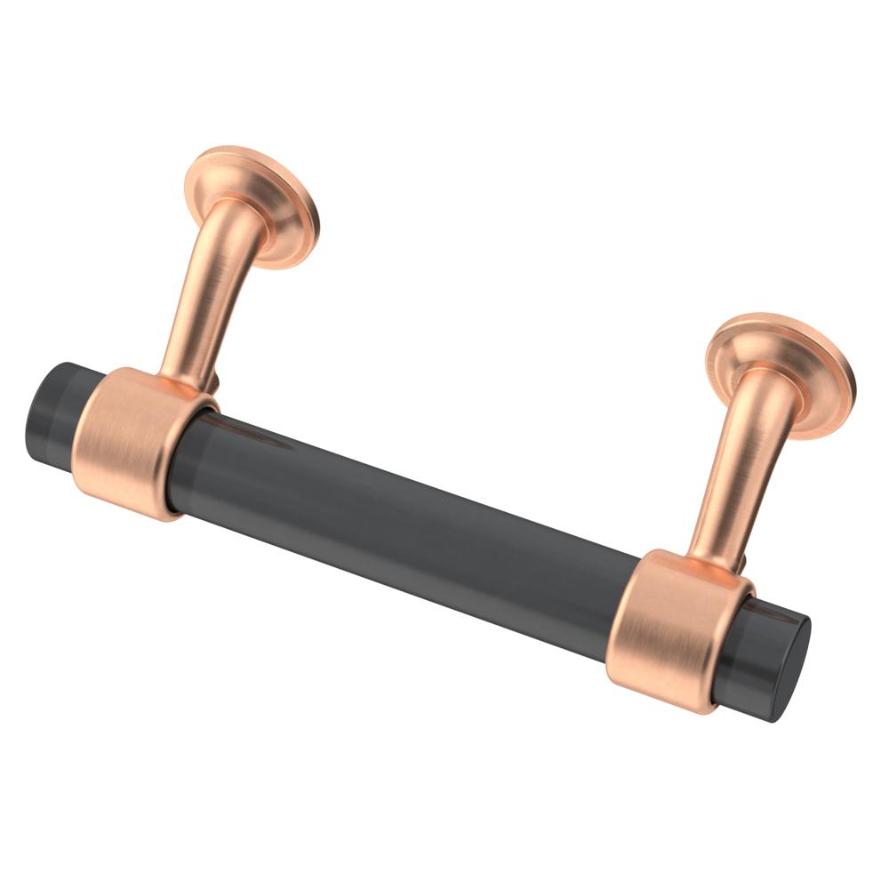 Copper Liberty Drawer Pulls Cabinet Hardware The Home Depot 76 Mm Brushed Copper With Smoke Gl Cabinet Drawer Pull