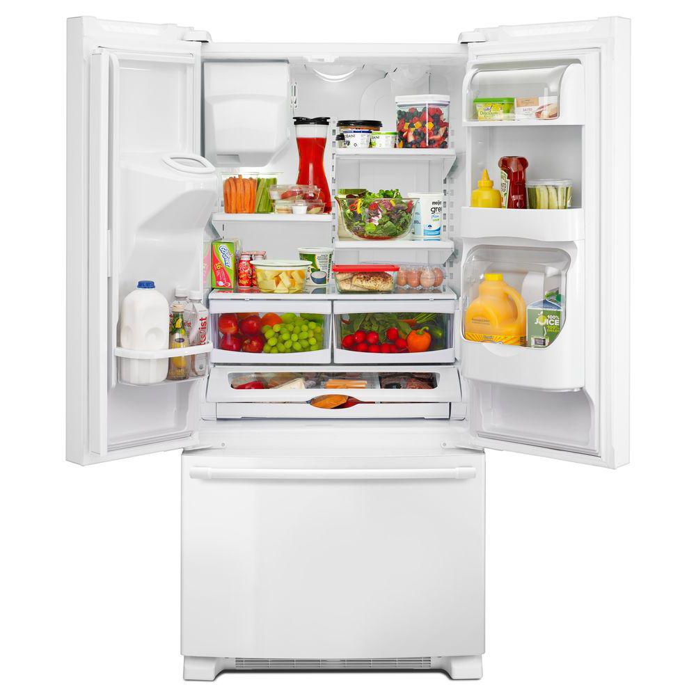 Maytag 22 Cu Ft French Door Refrigerator In White Mfi2269frw The Home Depot