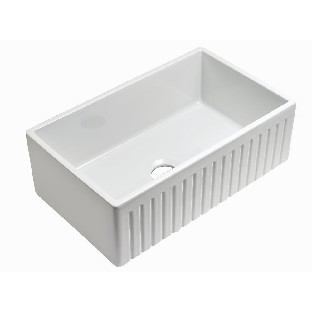 Empire Industries Sutton Place Farmhouse Fireclay 30 In Single Bowl Kitchen Sink With Grid With Grid And Strainer