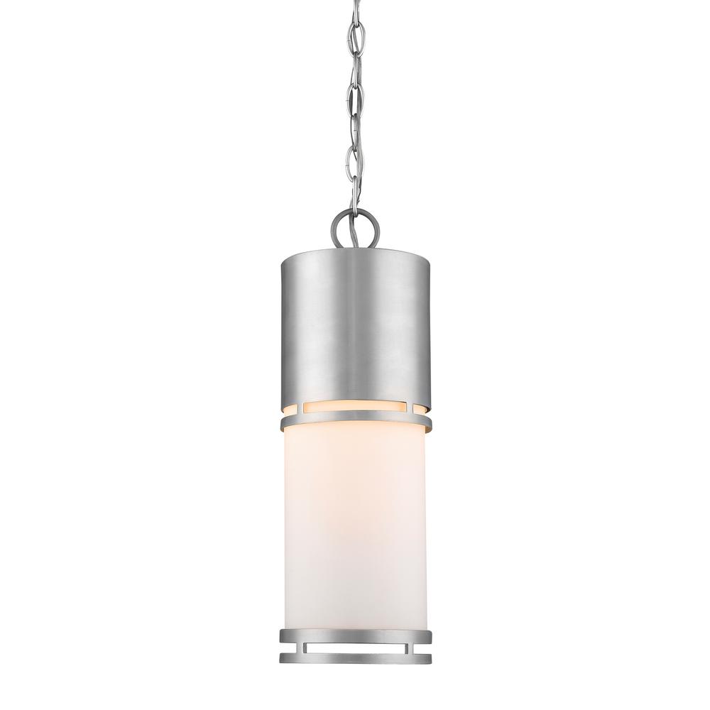 Modern Metallic Outdoor Hanging Lights Ceiling Seija Metallic Integrated Led Hanging Lantern With Matte Opal Glass