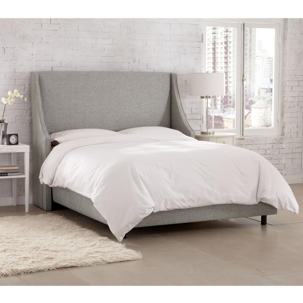 Cyrus Groupie Pewter Full Swoop Arm Wingback Bed 131bedgrppwt