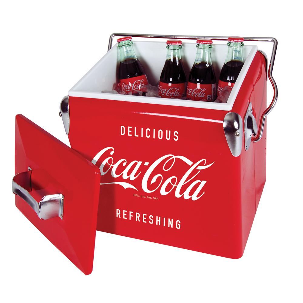 Coca-Cola Styrofoam Cooler with Handle and Disc Logo and an included Ice pack