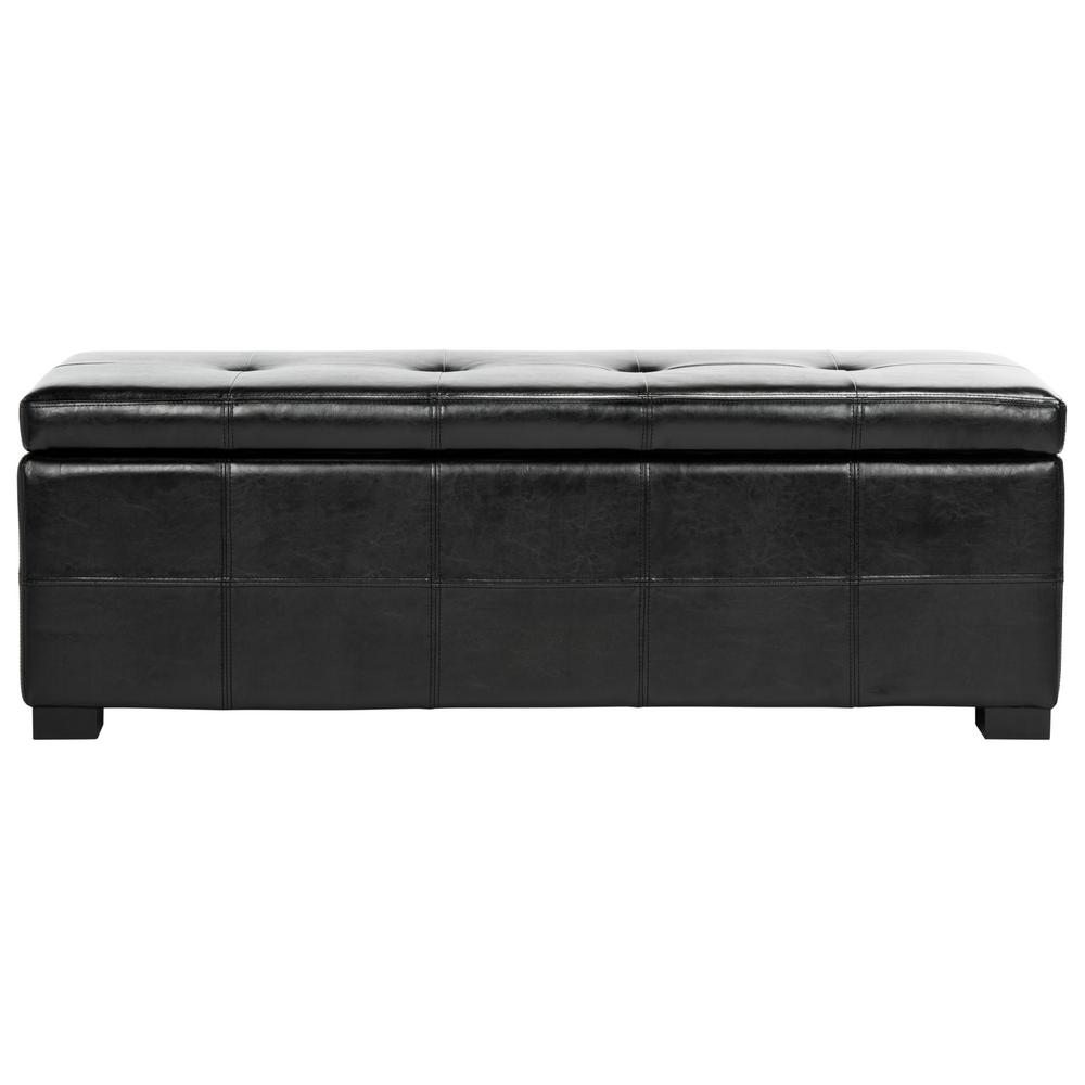 Safavieh Kerrie Black Storage BenchHUD8229B The Home Depot