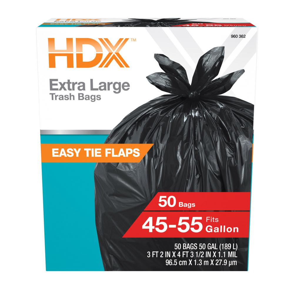 50 Gallon Wave Cut Extra Large Trash Bags (50-Count)