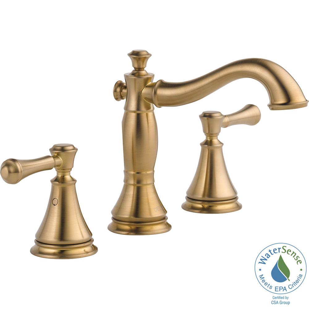 Delta Linden 8 in. Widespread 2Handle Bathroom Faucet with Metal Drain