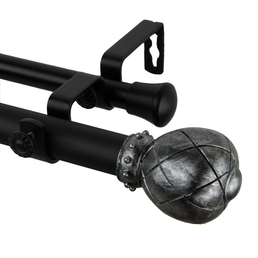 Rod Desyne 66 In 120 1 Supreme Double Curtain Set 120 In 1 Supreme Double Curtain Rod Set Black
