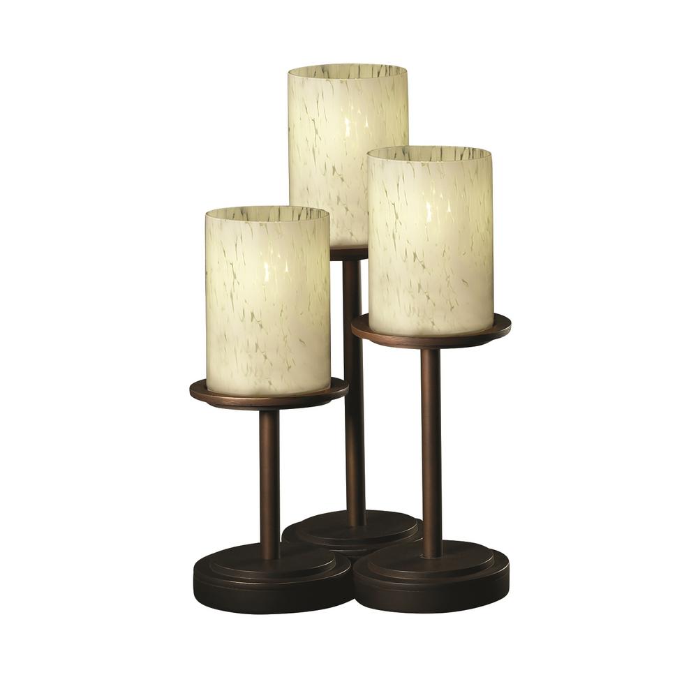 Justice Design Fusion Dakota 3 Light 16 In Dark Bronze Table Lamp 3 Light 16 In Dark Bronze Table Lamp