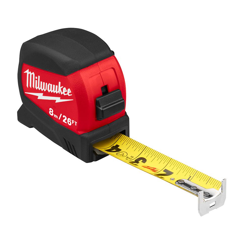 Milwaukee 8 m/26 ft. x 1.2 in. Compact Wide Blade Tape Measure with 12