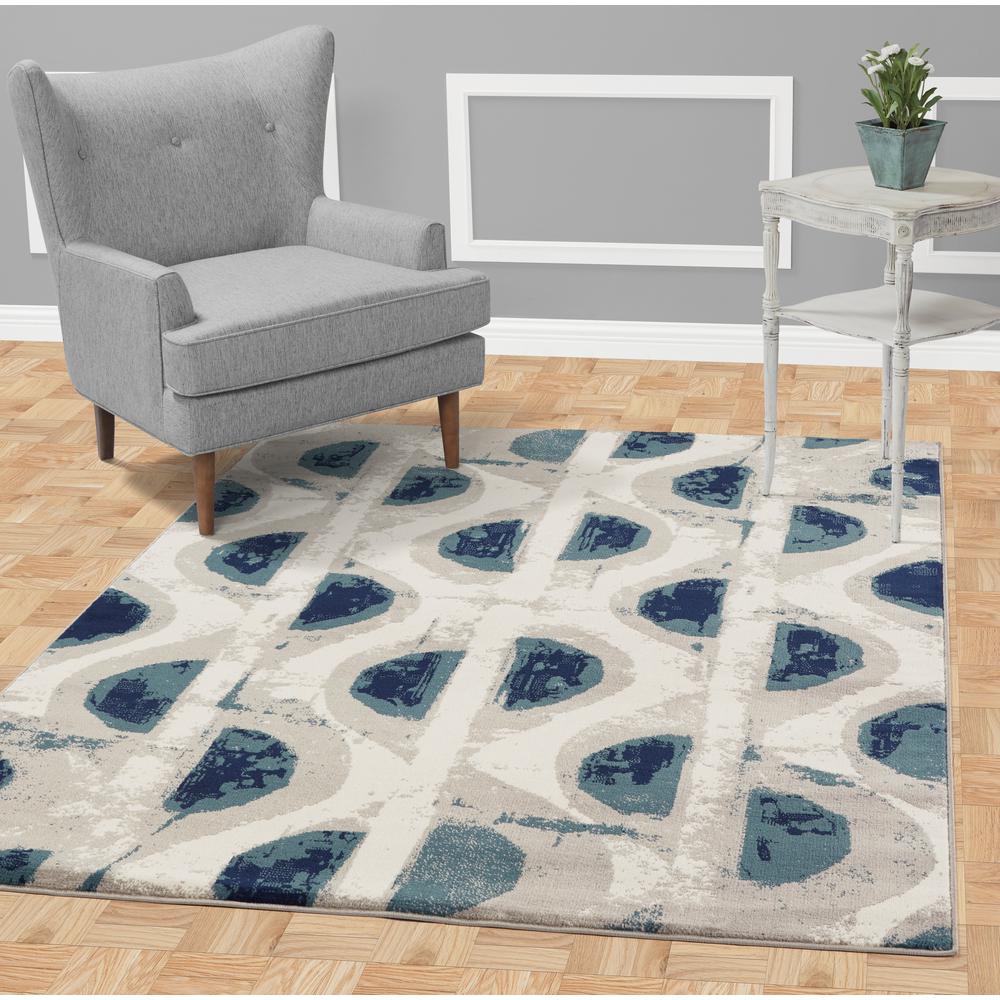 Diagona Designs Jasmin Collection Abstract Circles Design Ivory And Navy 8 Ft X 10 Area Rug Jasmin Collection Abstract Circles Design Ivory And Navy 8 Ft X 10 Area Rug