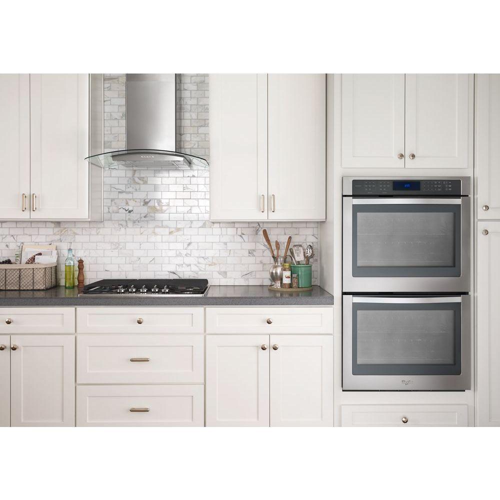 Whirlpool 30 In Concave Glass Wall Mount Range Hood In Stainless