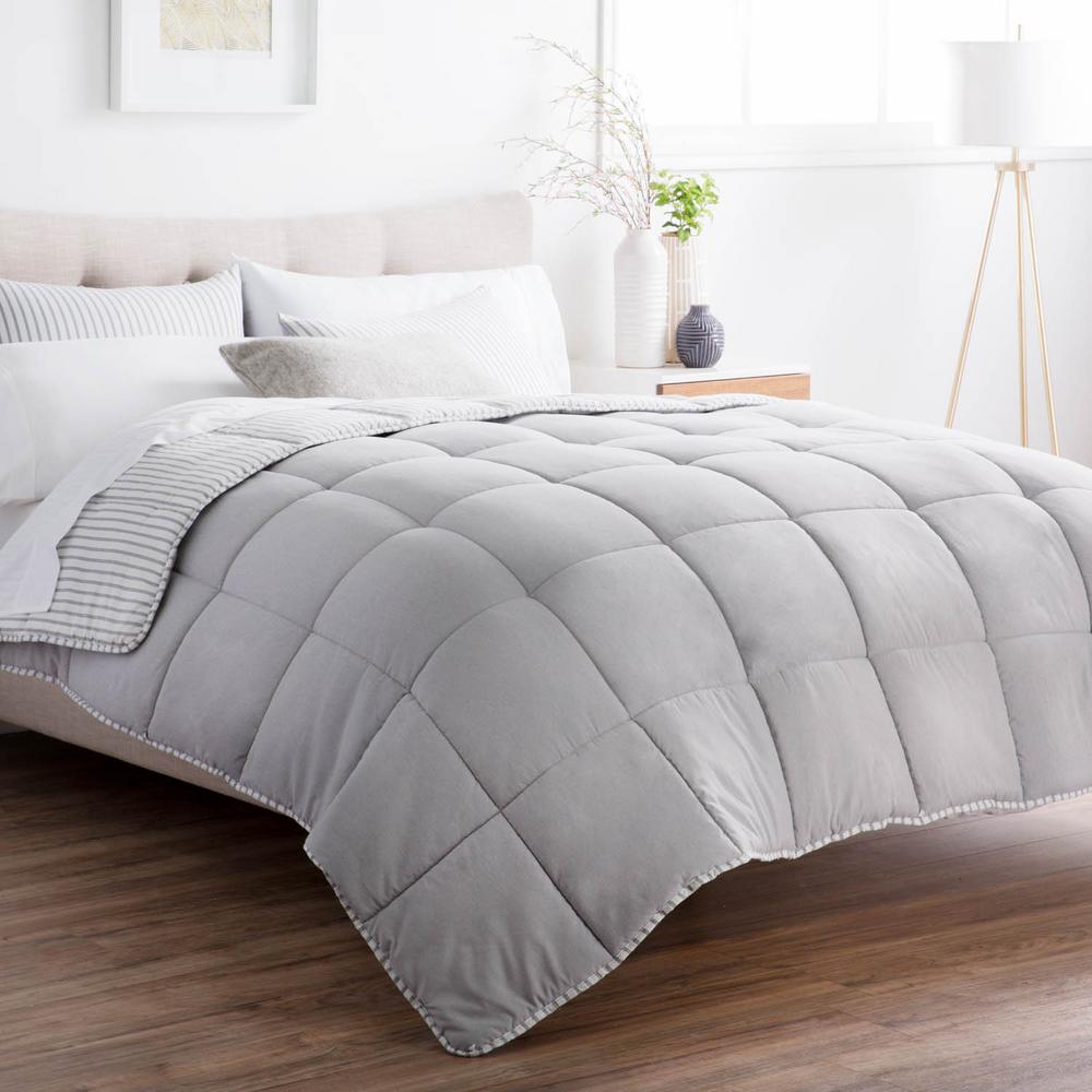 Brookside 3 Piece Coastal Gray Oversized King Comforter Set