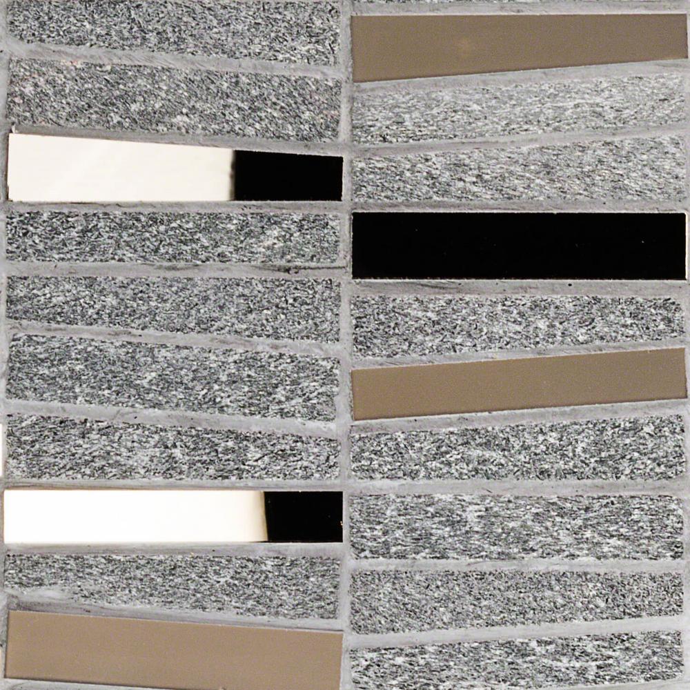 Ivy Hill Tile Reflection Tzoid Bronze Quartz And Mirror Mosaic 3 In X 6 Sample