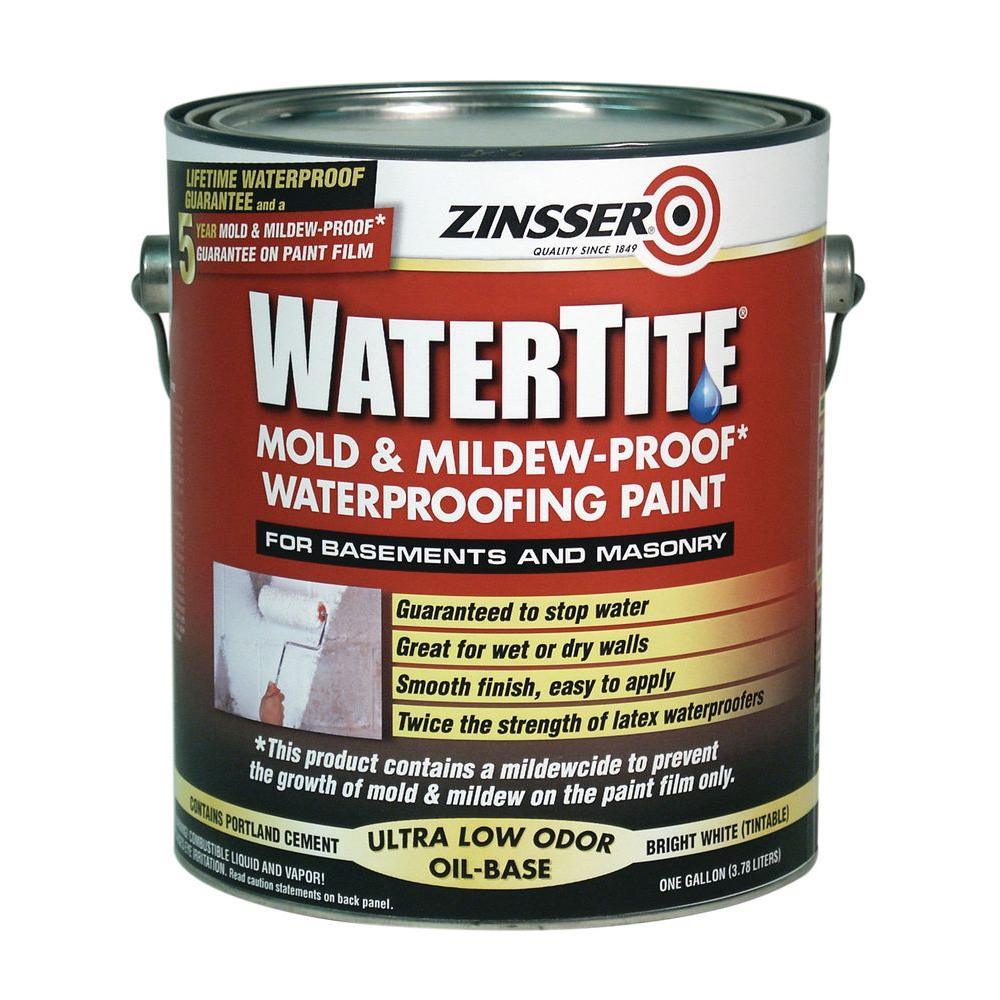 Zinsser 1 Gal Watertite Mold And Mildew Proof White Oil Based Waterproofing Interior Exterior Paint 2 Pack