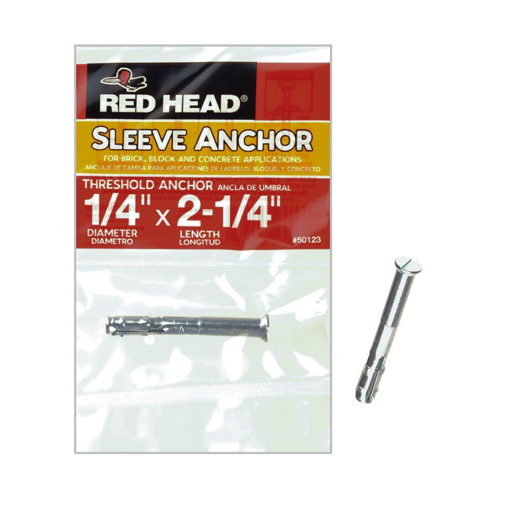 Red Head 1/4 in. x 21/4 in. ZincPlated Steel Flat Head Threshold