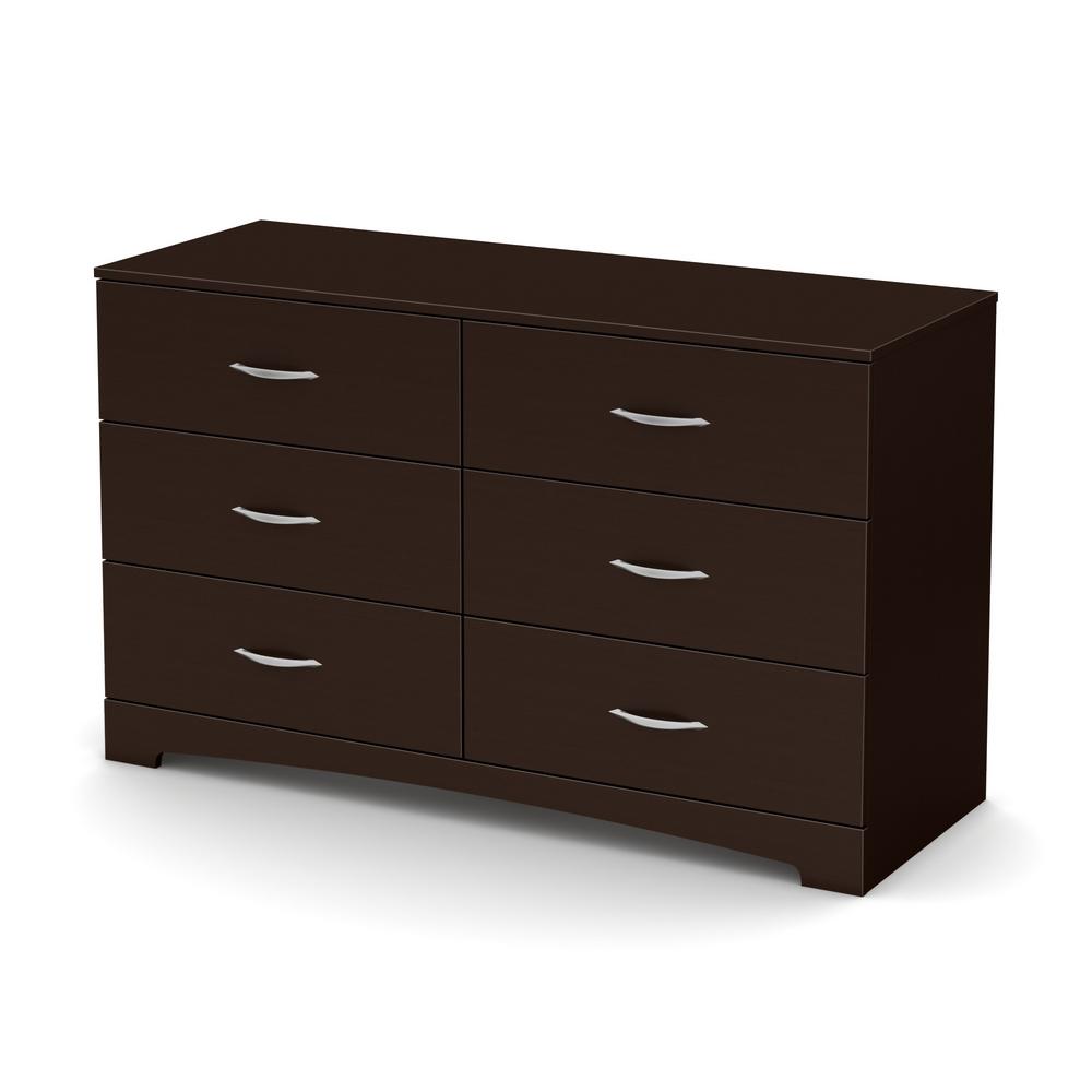 South Shore Step One 6 Drawer Chocolate Dresser 3159010 The Home