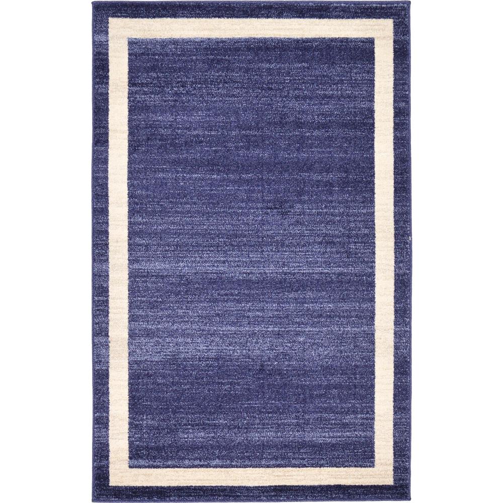 Unique Loom Del Mar Navy Blue 3 ft. 3 in. x 5 ft. 3 in. Area Rug