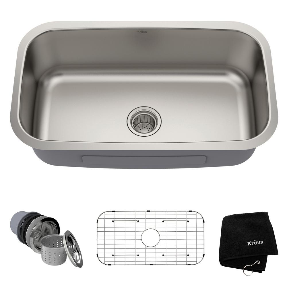 Kraus Premier Undermount Stainless Steel 20 In Single Bowl Kitchen Sink