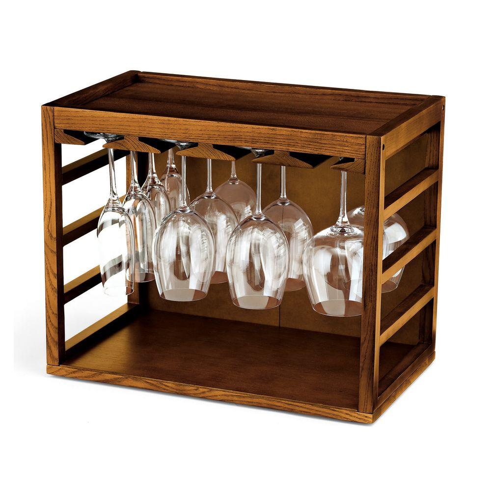 Wine Enthusiast Cube Stack Wine Glass Rack In Walnut Stain 640 01
