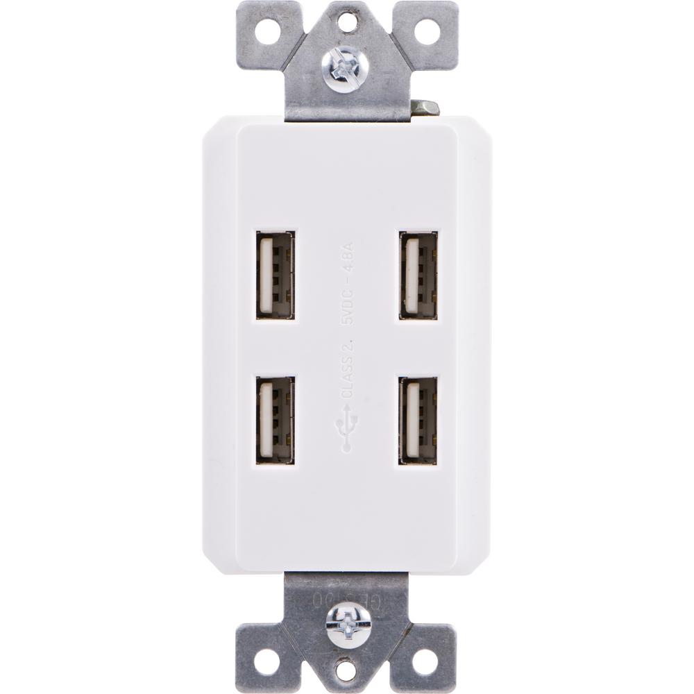 Ge In Wall 4 Port Usb Charger Duplex Outlet Receptacle Ge In Wall 4 Port Usb Charger