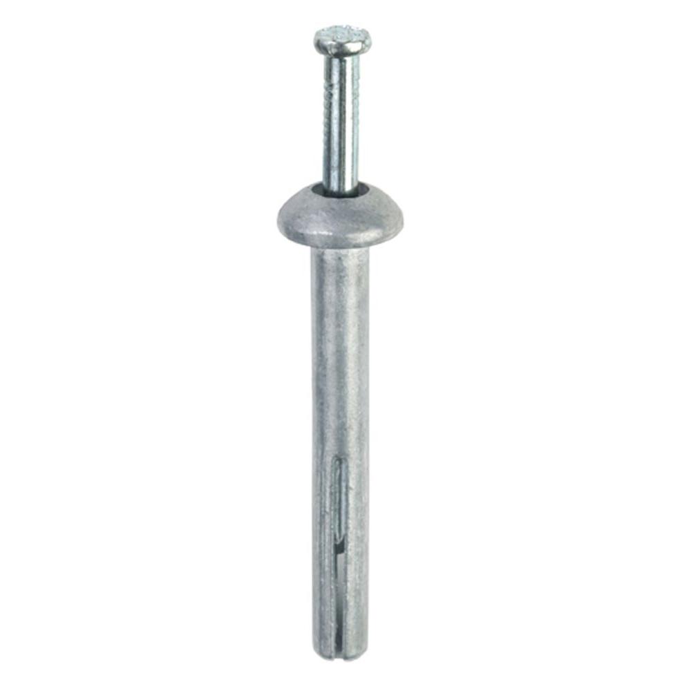 (200) Flat head 1/4 x 1-1/2 Split Drive Anchors Concrete Nail-in Hammer-in. Hammer Drive Anchor. Hammer Set Anchor. Якорь гвоздь Железный для крепления.