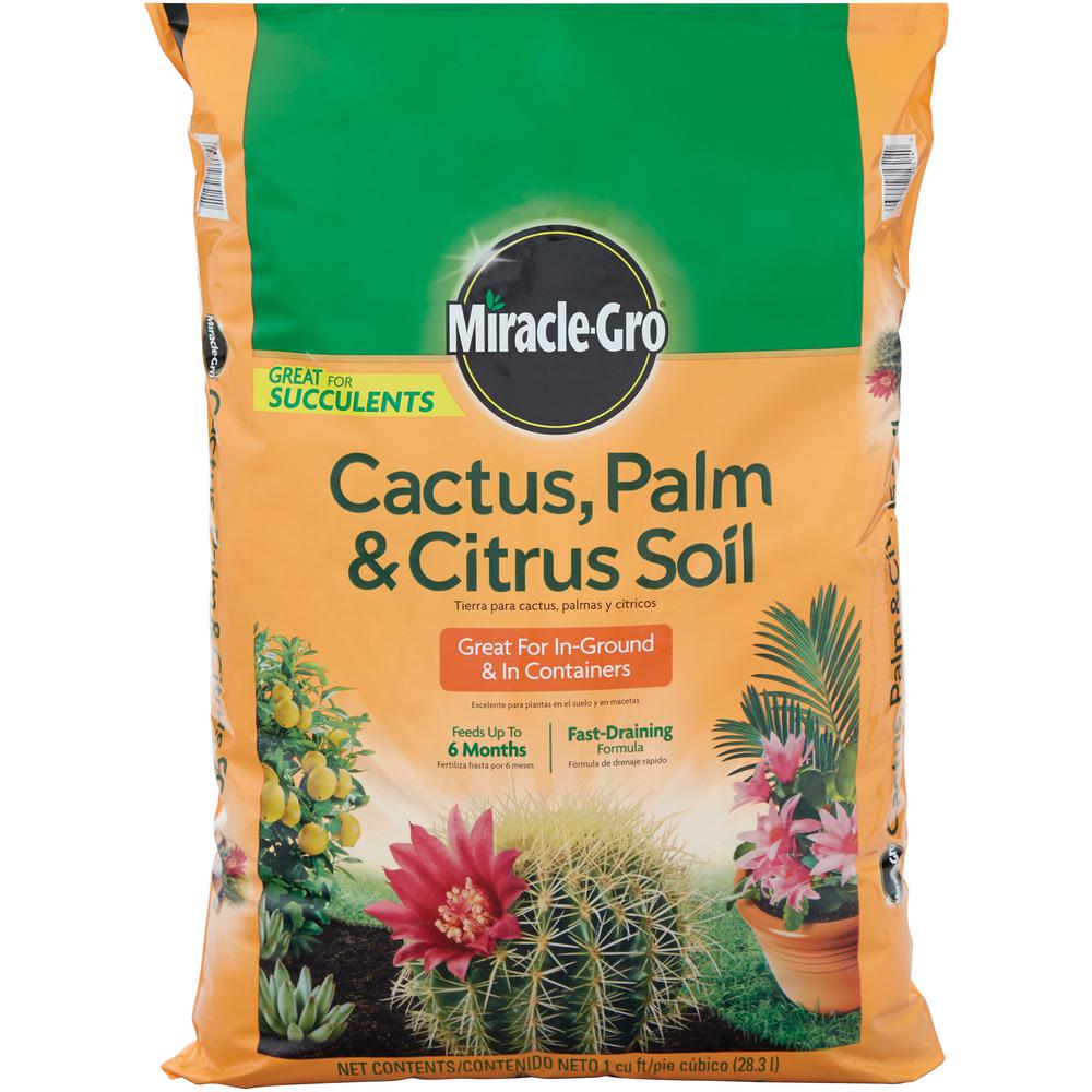 Miracle Gro 1 Cu Ft Cactus Palm And Citrus Soil The Home Depot