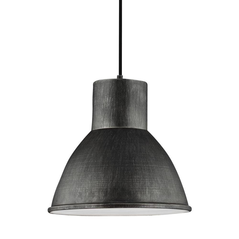 Sea Gull Lighting Division Street 15 In W 1 Light Weathered Gray Sea Gull Lighting Division Street 15 In W 1 Light Weathered Gray Pendant