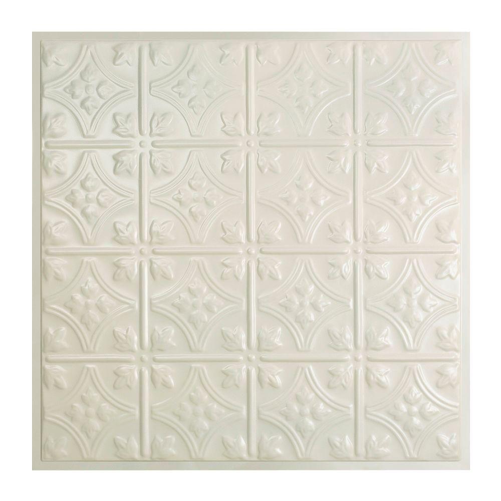 Great Lakes Tin Hamilton 2 ft. x 2 ft. Layin Tin Ceiling Tile in Antique WhiteY5202 The
