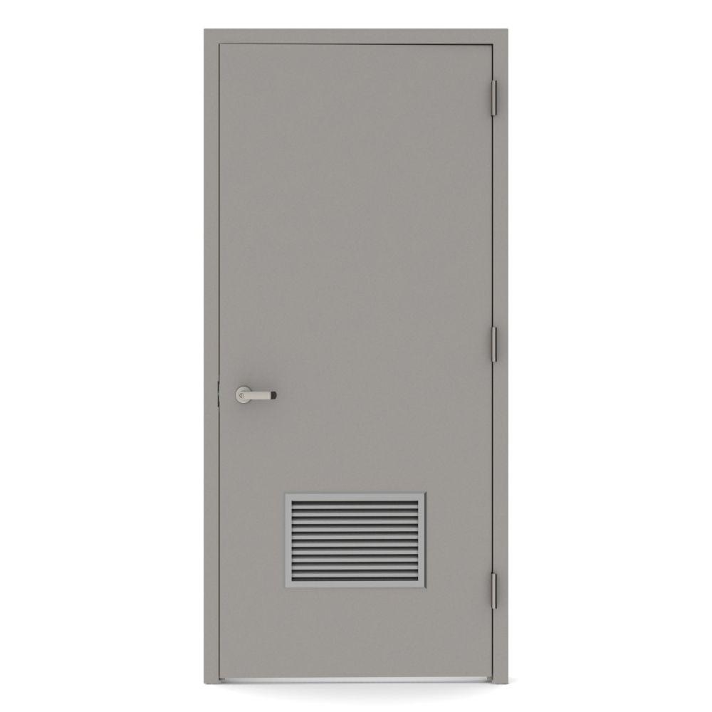 L.I.F Industries 36 in. x 80 in. Firerated LeftHand Louver Steel