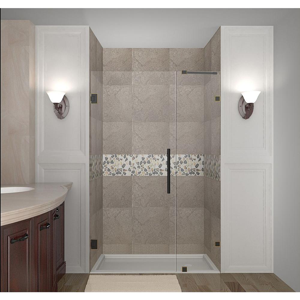 Aston Nautis 47 In X 72 Completely Frameless Hinged Shower Door Completely Frameless Hinged Shower Door In Oil