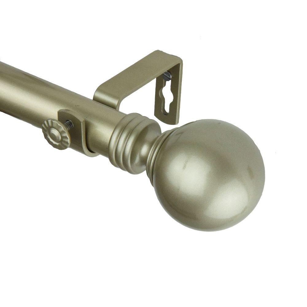 BOOM JOG /Ø16//19mm 120-210cm Extendable Curtain Pole Set with End Cap Finials. Includes Rods,Finials,Brackets,Fitting sets SATIN NICKEL 48-84 Single Adjustable Curtain Rod without Ring.