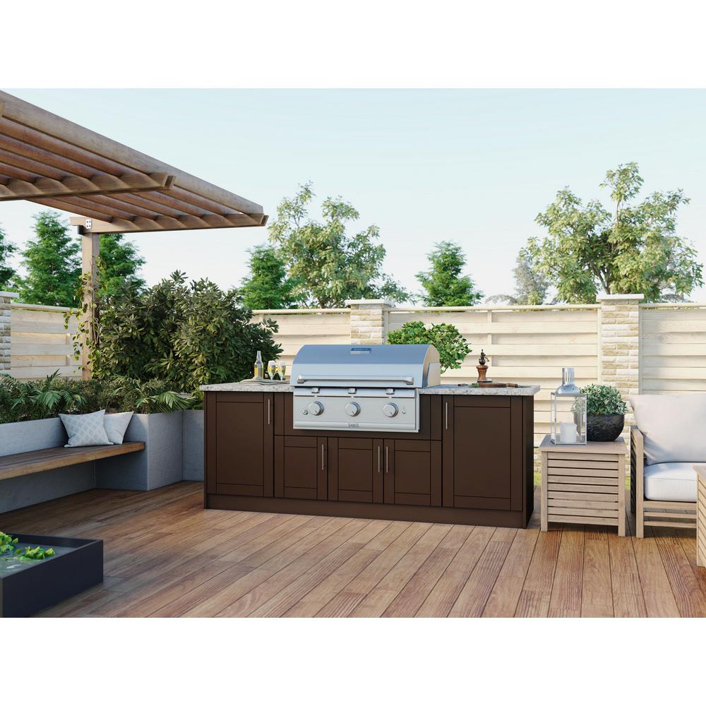 WeatherStrong Sanibel Dock Brown 14Piece 91.25 in. x 34.5 in. x 28.5