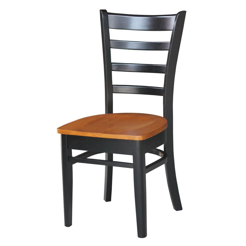 International Concepts Emily Black & Cherry Wood Dining Chair (Set of 2