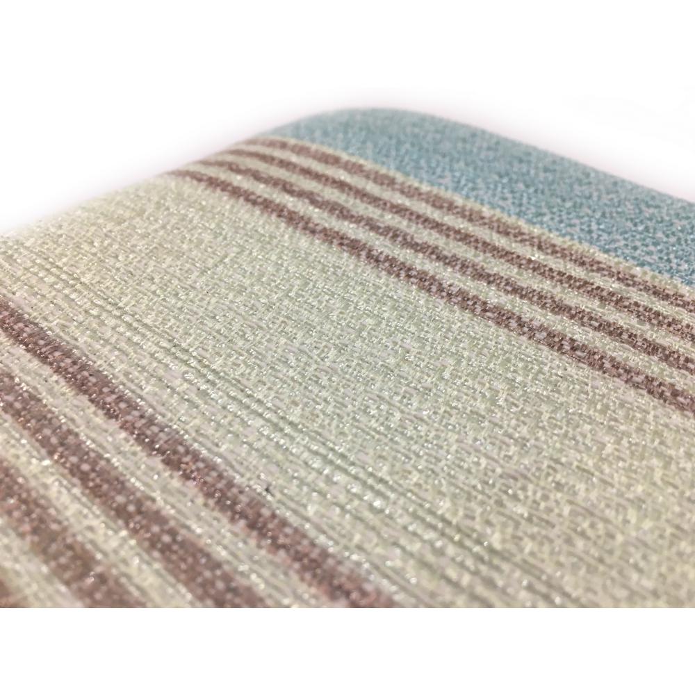 Dainty Home Blended Silk 72 In Seafoam Green Stripe Fabric Shower
