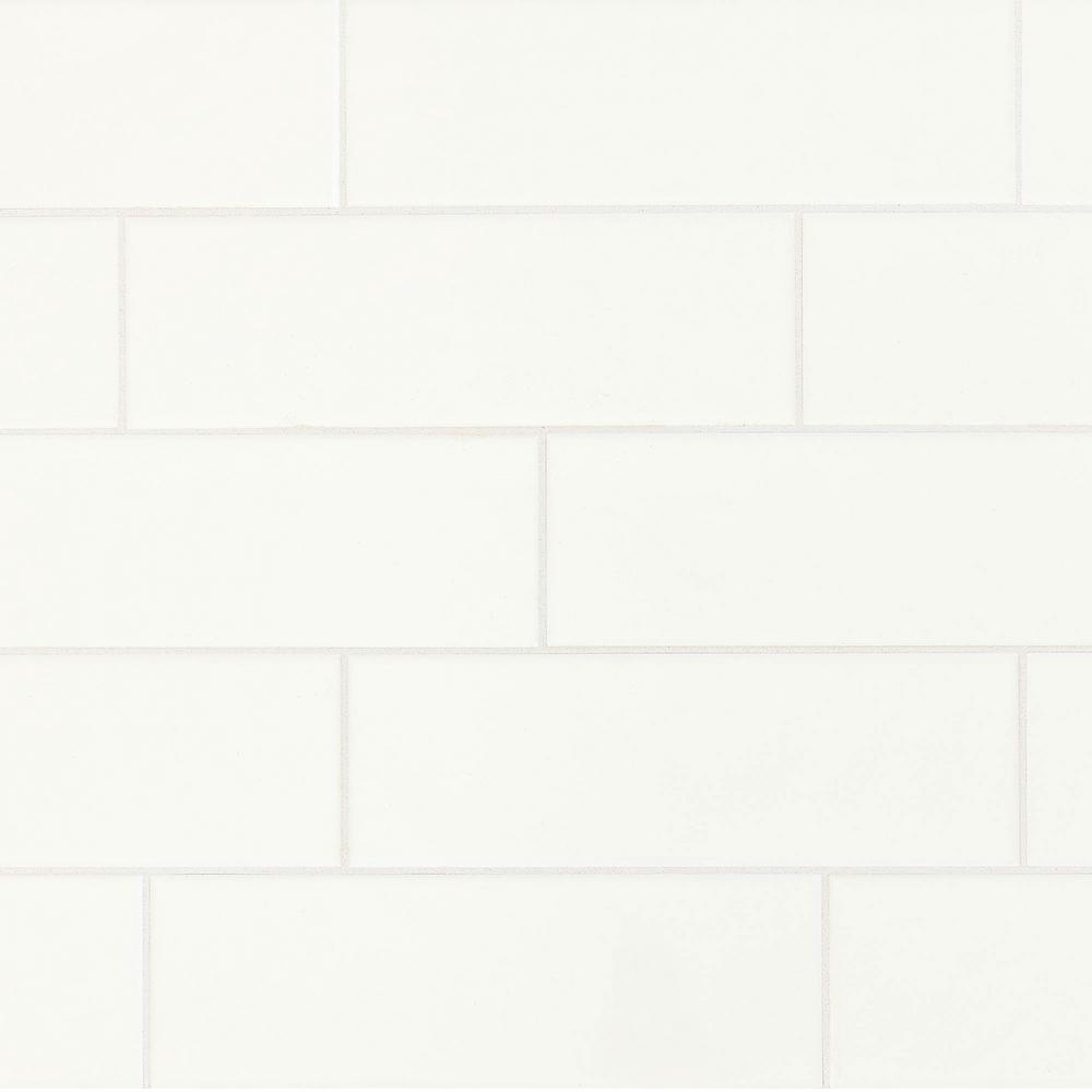Daltile Modern Dimensions White 4 in. x 12 in. Ceramic Modular Wall